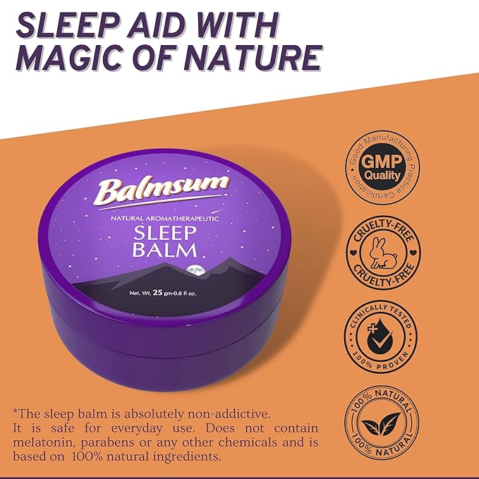 Natural Sleep Balm 100% Natural Scented Relaxing Balm for Children and Adults, Calming Night Balm, Organic Sleep Balm-25gm-VivaGrace Women