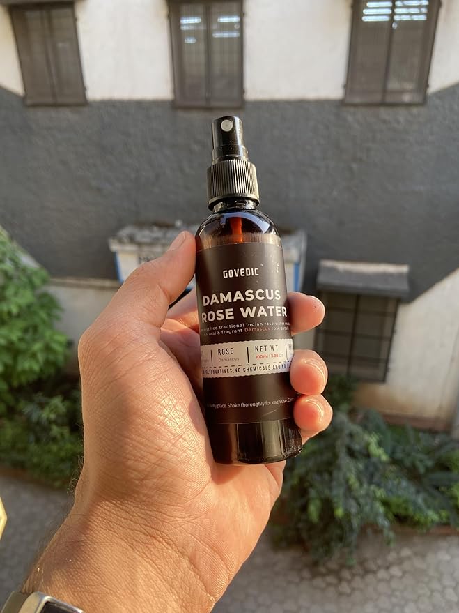 Govedic Rose Water Spray for Face Made with Damask Rose Petals, All-Natural Formula, No Dyes or Alcohol, Suitable for All Skin & Hair Types 100ml 3.38 Oz-VivaGrace Women