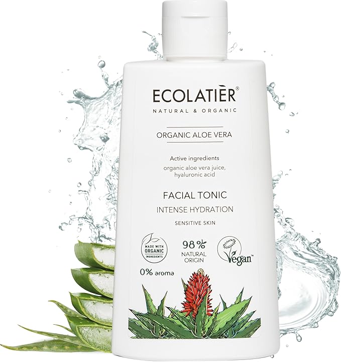 Organic Aloe Vera Facial Toner - 98% Natural Ingredients - Intense Hydration, Hyaluronic Acid, 98% Natural, Vegan - Deep Moisture, Refreshes, and Revitalizes The Skin - 8.5 Fl Oz / 250ml-VivaGrace Women