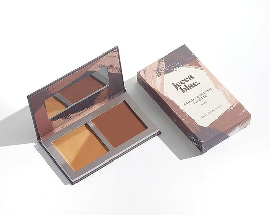 Jecca Blac Sculpt and Soften Contour Palette, Creamy Formula with Natural Finish, Medium Coverage, Gender Neutral and LGBTIQA+ Inclusive Make Up, Dark, 12g-VivaGrace Women