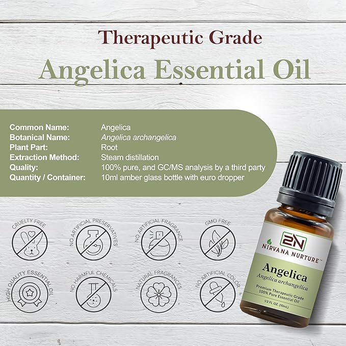 Angelica Essential Oil 100% Pure Premium Therapeutic Grade, Undiluted - Aromatherapy Diffuser for Calm and Relaxation, Skin Care, Hair Care-VivaGrace Women