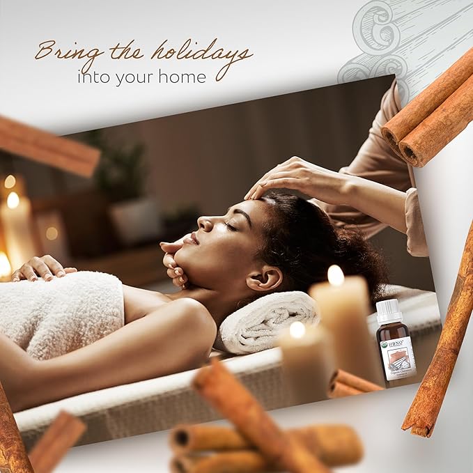 HBNO Organic Cinnamon Leaf Essential Oil - 1 oz (30ml) Travel Size - USDA Certified Organic Cinnamon Essential Oil, Perfect for Aromatherapy, Soap Making, DIY, Fragrances, Diffuser.-VivaGrace Women