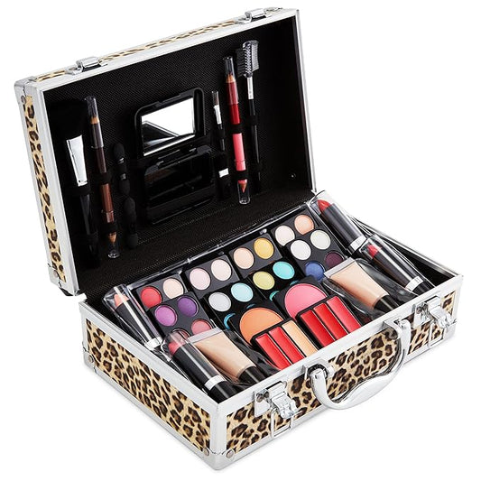 Makeup Kit Gift Set – 79 Piece - 32 Eye Shadows, 2 Blushes, 2 Lip Glosses, 2 Lipsticks, 2 Eye Liner Pencils, 1 Lip Liner Pencil, 1 Mascara - Case with Carrying Handle-VivaGrace Women