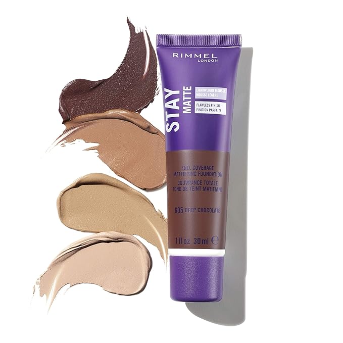 Rimmel London Stay Matte Liquid Mousse - 203 True Beige - Foundation, Lightweight, Shine Control, Oil-Free, 1oz-VivaGrace Women