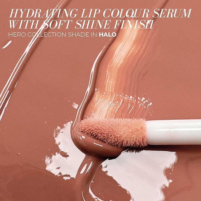 FITGLOW Beauty Lip Colour Serum | Hydrating Lip Gloss | Plumping Anti-Aging Lip Treatment | Natural Shine with Pomegranate Sterols & Collagen | Buildable Color for Dry Chapped Lips | Halo - 10g-VivaGrace Women