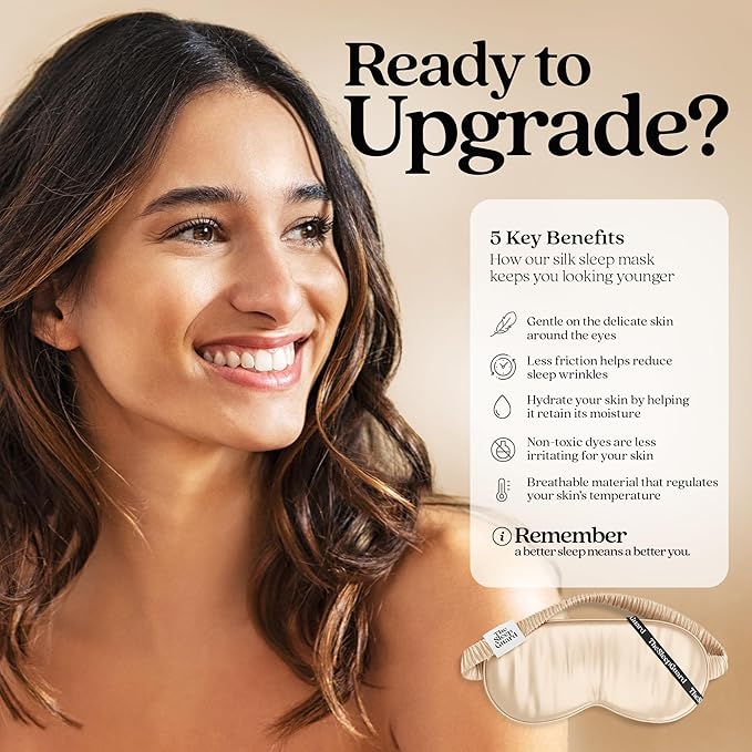 Pure Silk Sleep Mask [100% 6A Mulberry Silk, 22 Momme] Light Blocking Travel Essentials. Eye Masks for Sleeping. Black Oeko-Tex Blindfold. Eye Covers for Men & Women-VivaGrace Women