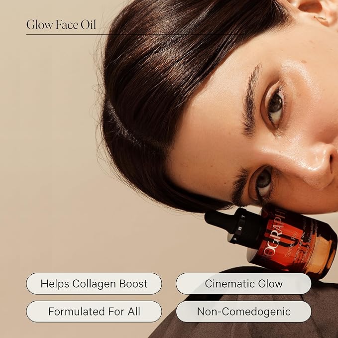 Golden Ray Glow Face Oil, 13ml. Collagen Boosting, Natural Skincare Moisturizing & Hydrating Facial Oil for Women. Incr Elasticity w/French Marine Algae, Jojoba & Rosehip for Fine Lines & Wrinkles-VivaGrace Women