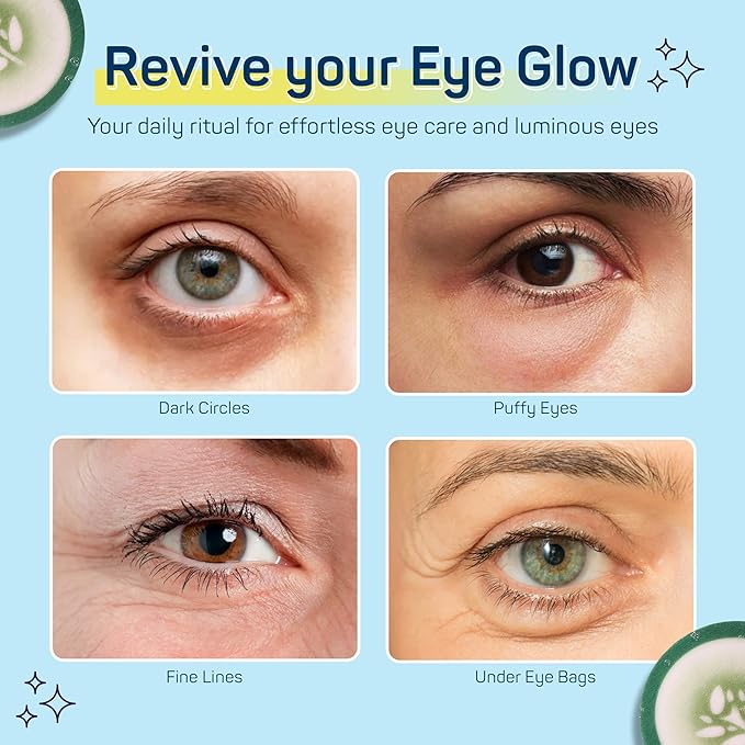 SpaLife Cooling Eye Pads - Korean Soothing Eye Pads for Dark Circles, Puffy Eyes, and Wrinkles - 48 Pads with Fruit + Vegetable Extracts - Revitalizing Hydrating Eye Pads for Eye Treatment (Cucumber)-VivaGrace Women