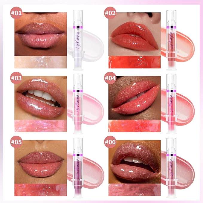 Lip Plumper Booster,Plumping Lip Gloss Spicy Lifter Shimmer Oil Hydrating High-Shine Volumizes Fuller Lip Glass Mirror Glaze Plump and Pout Lip Plumper Nourishing for Women Girls Makeup#1-VivaGrace Women
