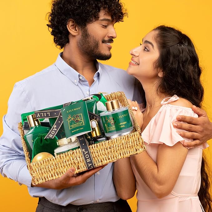 Mothers Day Relaxation Gift Basket - 15-Piece Premium Eucalyptus Bath Gift Set for Women & Men - Spa Kit with Shower Gel Ideal for Birthday, Christmas, Father’s Day, Perfect for Holidays & Self Care-VivaGrace Women