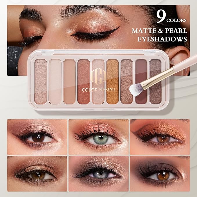 Color Nymph Beginners Makeup Kit for Teens Girls with Cosmetic Bag, Girls Makeup Kit For Women included 9 Color Eyeshadow Palette Concealer Liquid Blush Eyeliner Lipgloss-VivaGrace Women