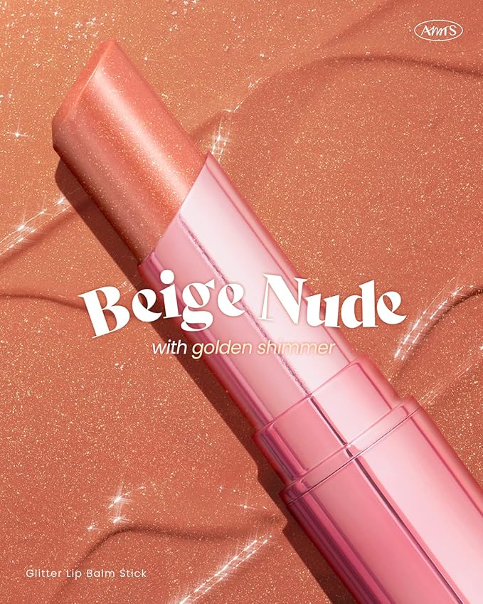 AMTS Tinted Lip Balm - Slip | Hydrating Glitter Lipstick | Pearl Shimmering Daily Lip Makeup for dry, cracked, chapped lips | korean beauty Moisture Lip Tint-VivaGrace Women