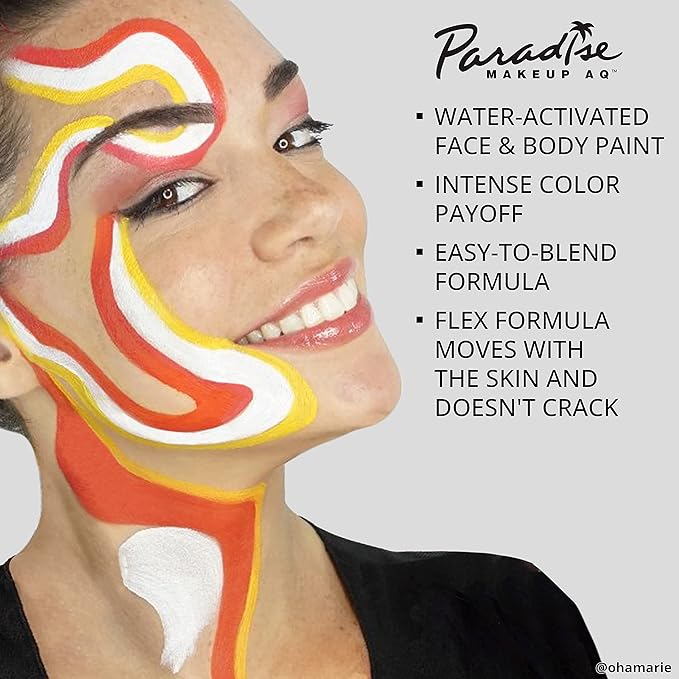 Mehron Makeup Paradise Makeup AQ Refill Size | Face & Body Painting, Beauty, Cosplay, and Halloween | Water Activated Face Paint, Body Paint, Cosplay Makeup .25 oz (7 ml) (Yellow)-VivaGrace Women