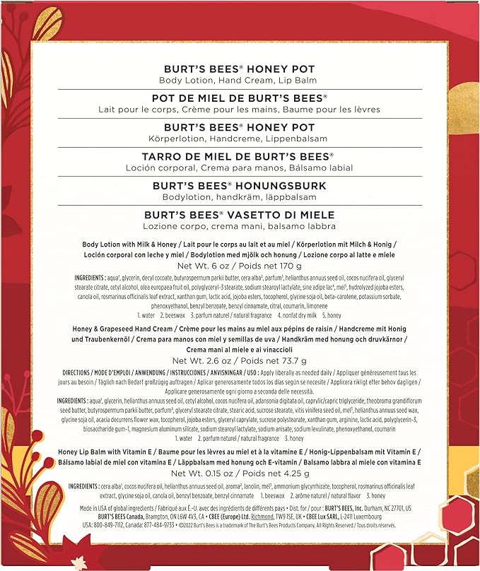 BURTS BEES Honey Pot Gift Set, 1 EA-VivaGrace Women