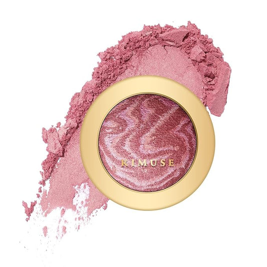 KIMUSE Baked Blush, Lighting Glow Marbleized Blush Powder Blush, Contour & Highlight Face for a Creamy Lightweight Natural Finish-VivaGrace Women