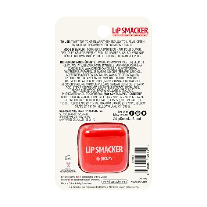 Lip Smacker Disney Minnie Mouse Cube Flavored Lip Balm, Minnie Joyful Cotton Candy, Clear, For Kids-VivaGrace Women