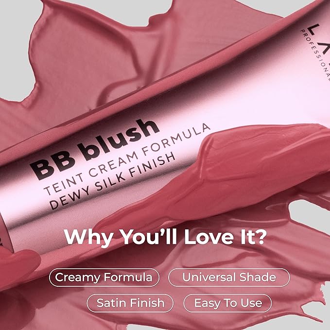Lamel BB Blush Cheek Makeup - Lightweight and Long Lasting Liquid Blush - Blendable Cream Blush for Cheeks, Natural Finish Cream Contour - Pink Liquid Blush, 402 (Pink Blossom) -10ml/0,33fl.oz-VivaGrace Women