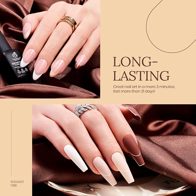 beetles Brown Gel Nail Polish Set Nude Gel Polish Nail Set 6 Colors Sandstorm Collection Peach Brown Natural Manicure Kit Soak Off Uv Led Lamp Needed for Women Gift Diy Home-VivaGrace Women