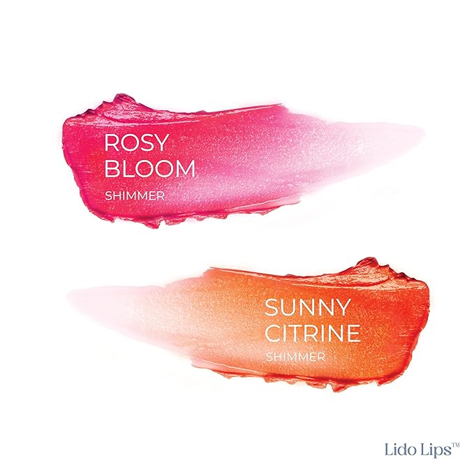 Tinted Lip Balm Bundle - Moisturizing, Hydrating Sheer Buildable Lip Color with Hyaluronic Acid, Vitamin E & rich oil - Set of 2: Rosy Bloom & Sunny Citrine-VivaGrace Women