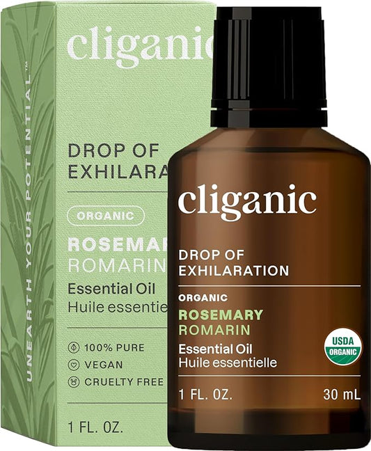 Cliganic Organic Rosemary Essential Oil, 1oz - 100% Pure Natural Undiluted, for Aromatherapy | Non-GMO Verified (Packaging May Vary)-VivaGrace Women
