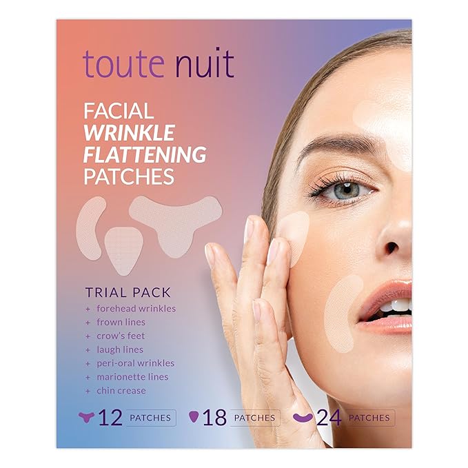 Toute Nuit Wrinkle Patches – Trial Pack – Face Tape for Forehead, Eyes & Mouth – Hypoallergenic Anti Wrinkle Patches – 54 Count, Made in USA-VivaGrace Women