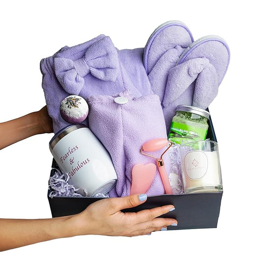 Relaxing Luxury Spa Care Package with Body & Hair Wrap and Matching Flip Flops, Thinking of You Gifts for Women, Gifts for Women, Birthday Baskets, Get Well Soon Gifts, Her, Sister, Mom, Best Friends-VivaGrace Women