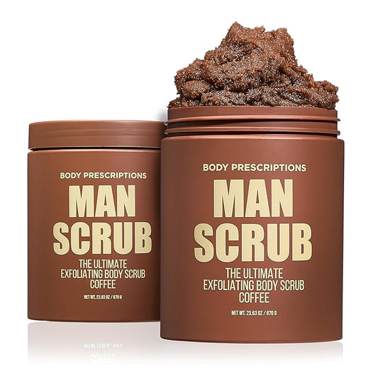 Body Prescriptions Men’s Exfoliating Body Scrub – Ultimate Skin Cleansing Wash in Jar with Twist-Top Lid, For All Skin Types, 21 Ounce (Pack of 2), Coffee-VivaGrace Women
