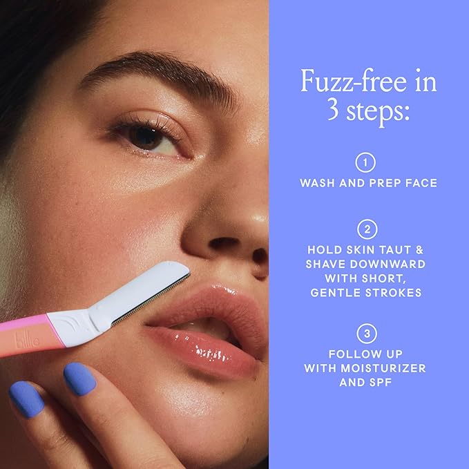 Billie - Dermaplane Starter Kit - Reusable Handle + 3 Refill Blades - Remove Facial Hair + Perfectly Shape Brows - Dermatologist-Approved - Malibu-VivaGrace Women