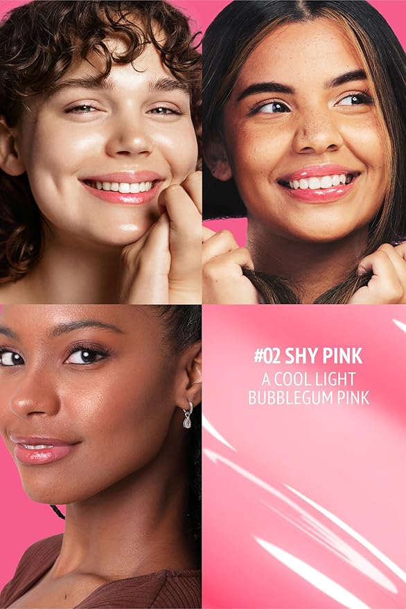 Veganize Collagen Lip Glass Balm | Hydrating Lip Balm in 9 Vibrant Colors | Moisturizing Lip Care Infused with Collagen Jelly Magic | No Animal Trial Lip Balm 0.06 oz (No. 2 Shy Pink)-VivaGrace Women