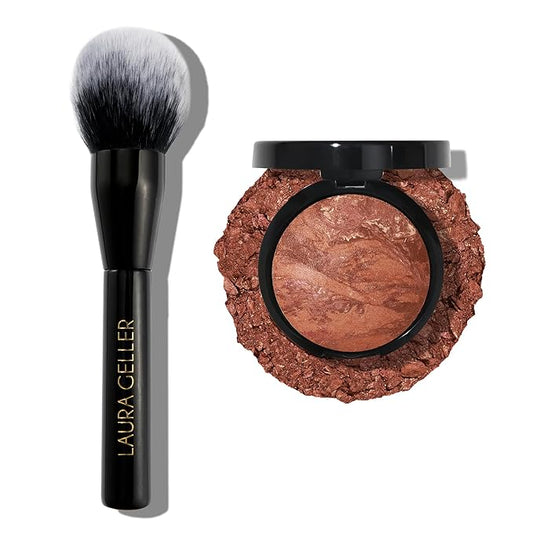 LAURA GELLER NEW YORK Bronze-n-Brighten Multipurpose Bronzer, Deep + Classic Bronzer Brush-VivaGrace Women