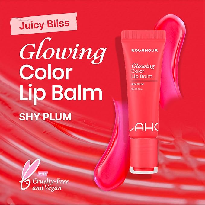 Glowing Color Lip Balm 0.35 Oz| Hydrating Lip Balm Lip Gloss for Girls | Vegan Lip Balm & Lip Plumping Gloss | Lip Glowy Balm & Lip Care for Dry Lips | Moisturizing Lip Balm Shy Plum-VivaGrace Women
