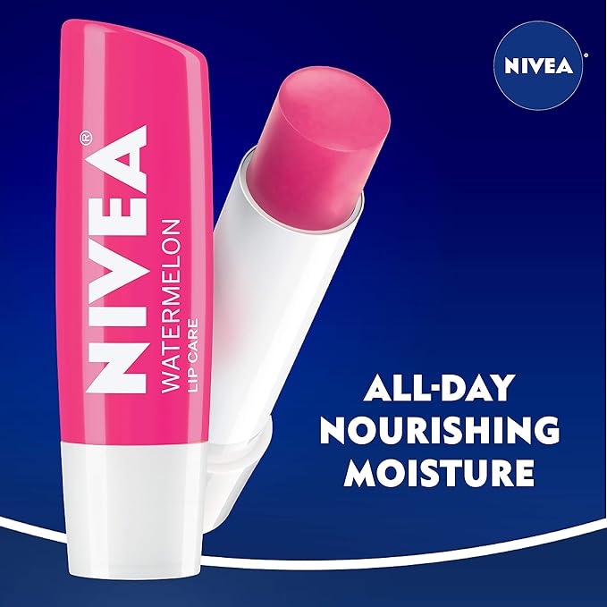 NIVEA Watermelon Lip Care - Tinted Lip Balm for Beautiful, Soft Lips - Pack of 4-VivaGrace Women