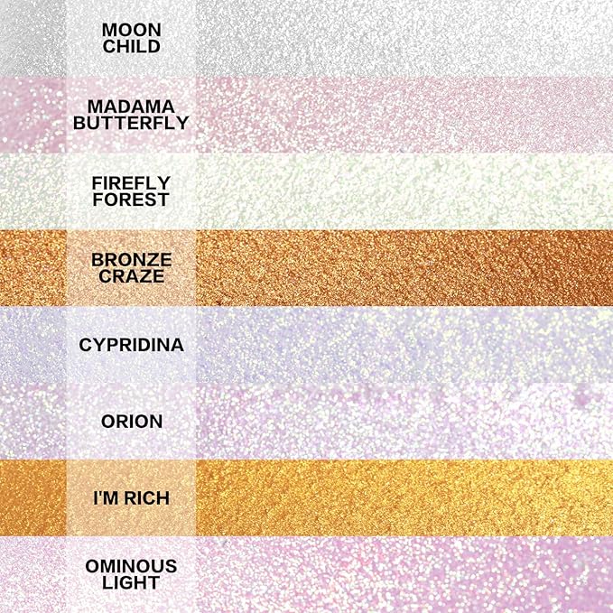 FOCALLURE Starfall Glowing Liquid Highlighter, Shimmering Body Oil, Non-Sticky Shimmer Liquid Luminizer, Non-Greasy, Face & Body Glitter Makeup for Costumes, Cosplay, Rave Festival, CYPRIDINA-VivaGrace Women