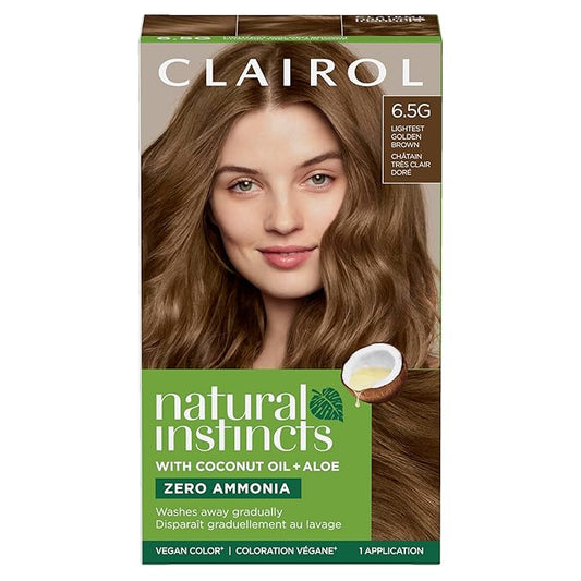 Clairol Natural Instincts Demi-Permanent Hair Dye, 6.5G Lightest Golden Brown Hair Color, Pack of 1-VivaGrace Women