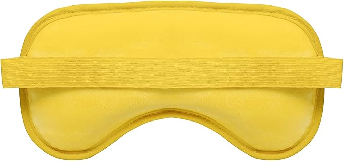 Plush Gel Eye Mask for Puffy Eyes, Yellow - Cold Eye mask to Treat Dark Circles, Sinuses, Dry Eyes, and for Allergy Relief - Microwave Safe for Heat Therapy-VivaGrace Women