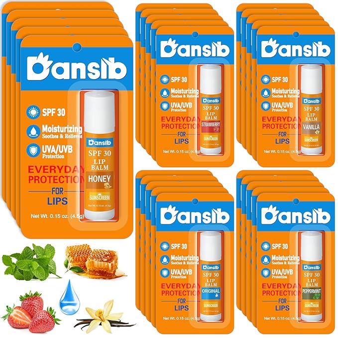 10 Pcs Sunscreen Lip Balms Bulk SPF 30 Lip Balms Stick with Sunscreen Employee Staff Appreciation Gifts Bulk Team Coworkers Christmas Party Gifts for Outdoor Travel Beach-VivaGrace Women