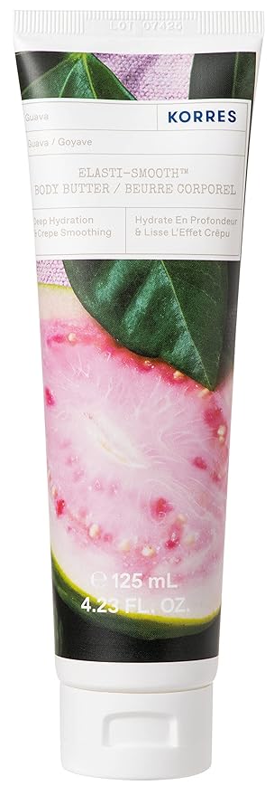 KORRES Elasti-Smooth Body Butter Cream, Dry Skin Lotion with Shea Butter and Almond Oil, Moisturizing, Firming, Tightening and Hydrating After Shower Care For Women & Men, Guava Fragrance, 4.23 Fl Oz-VivaGrace Women