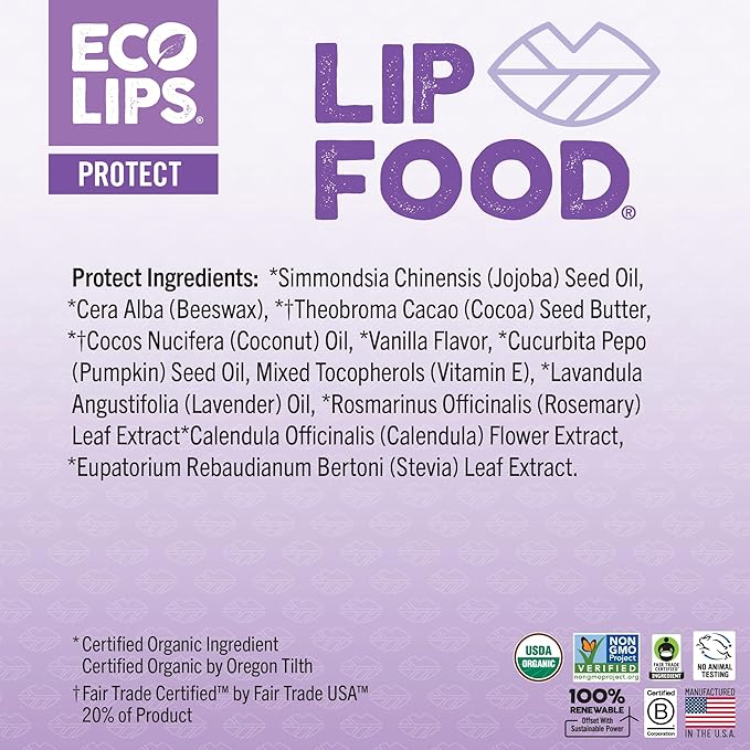Eco Lips Lip Food - Nutrient Dense & Organic Lip Balm (Protect)-VivaGrace Women