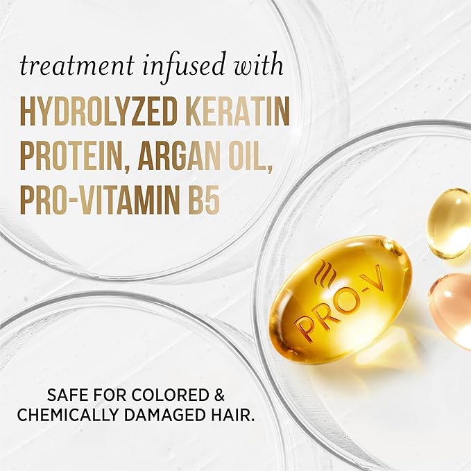 Pantene Keratin Leave-In Conditioner with Argan Oil, Protein Treatment for Dry, Damaged & Color-Treated Hair, Repairs Split Ends & Protects from Damage, Formaldehyde-Free, 8.4 Fl Oz-VivaGrace Women