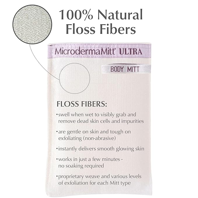 MicrodermaMitt ULTRA Exfoliating Mitt - The Ultimate Deep Exfoliating Body Scrubber Kese Glove – Keratosis Pilaris, Strawberry Skin Treatment, Reduce Ingrown Hair, Turkish Body Scrubber Exfoliator-VivaGrace Women