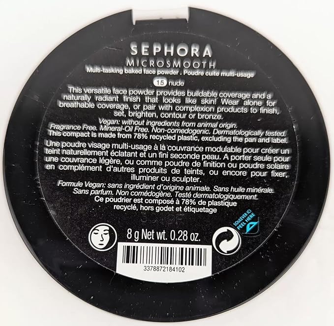 SEPHORA COLLECTION MicroSmooth Baked Foundation Face Powder (15 Nude)-VivaGrace Women