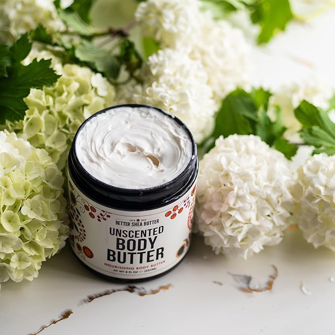 Unscented Body Butter for Dry Skin | with Raw Shea Butter and Jojoba Oil | Deep Moisturizer Safe for Sensitive Skin, Non Greasy, Fragrance Free | 8 oz-VivaGrace Women