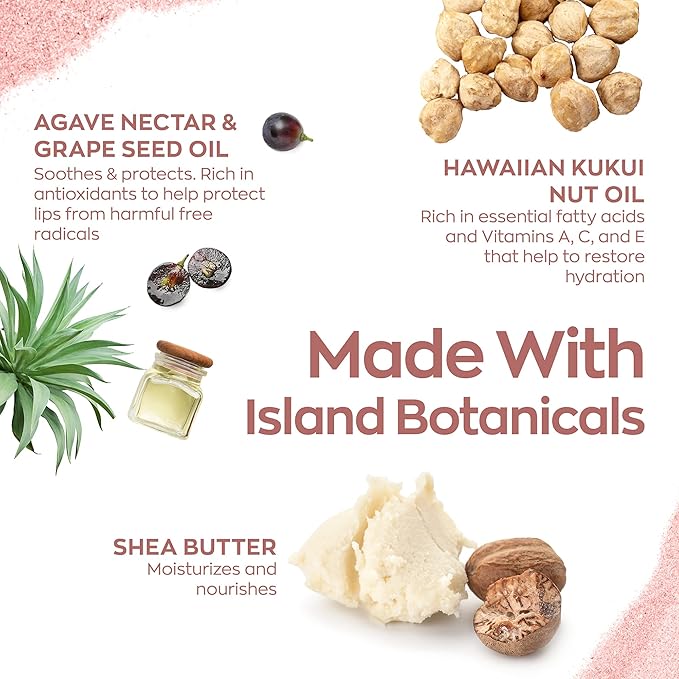 Hanalei Lip Treatment for Dry, Chapped Lips – Intensive Overnight Moisturizer with Kukui Oil, Shea Butter & Grapeseed Oil – Hydrating Balm for Healing Cracks – Natural Nude Tint, 15g – Cruelty-Free-VivaGrace Women