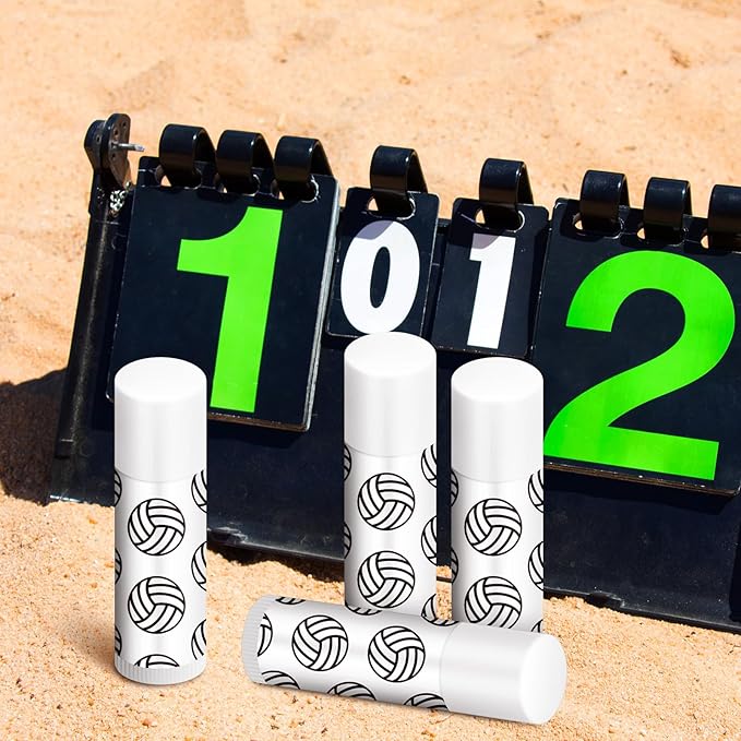 Demissle 24 Pcs Sports Team Gifts Sports Lip Balm Sports Party Favors Sports Theme Lipstick for Team Gifts(Volleyball)-VivaGrace Women
