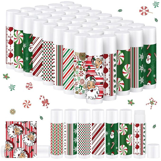 50 Pcs Lip Balm in Bulk Gift Set Moisturizing Lip Moisturizer Candy Themed Baby Shower Favors Candy Themed Gifts with Assorted Fruit Flavors for Women Men Dry Chapped Lips Christmas Gifts-VivaGrace Women