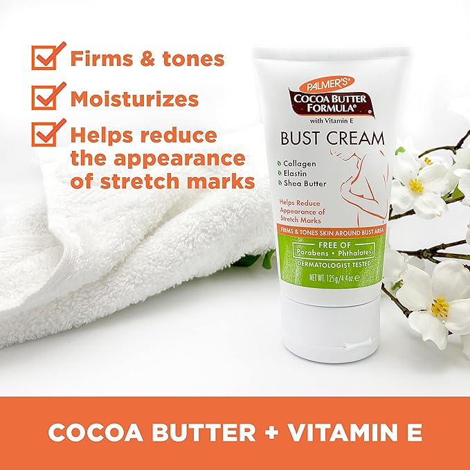 Palmer's Cocoa Butter Formula Bust Cream for Pregnancy Skin Care with Vitamin E, 4.4 oz. (Pack of 3)-VivaGrace Women