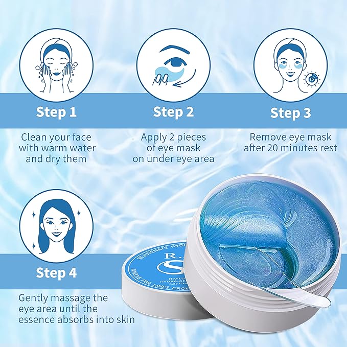 Under Eye Patches, Hyaluronic Acid Eye Mask, Collagen Eye Pads for Dark Circles, Eye Bags, Puffiness, Diminish Fine Lines and Wrinkles, Moisturize and Tighten Eye Skin for Men and Women-VivaGrace Women