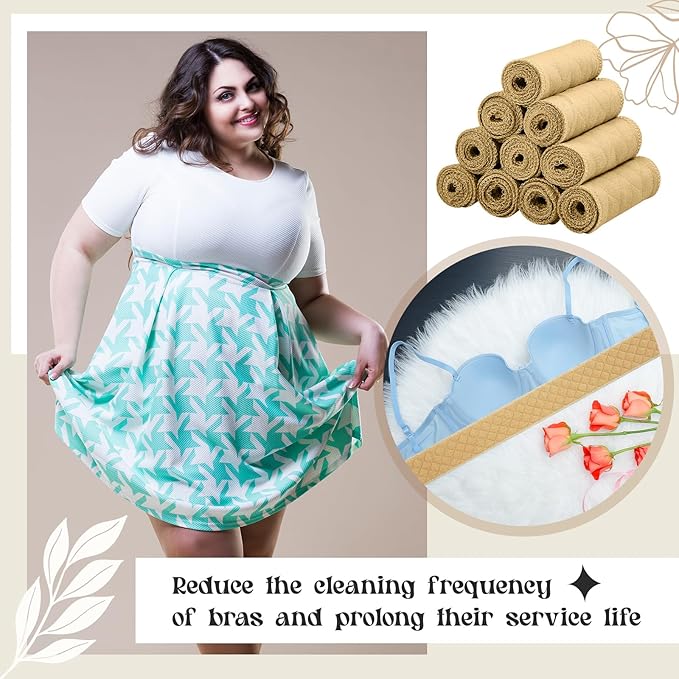 Toulite 10 Pcs Cotton Bra Liners 3 Layer Rectangle Under Bra Pads Sweat Liners for Women Sweating Supplies-VivaGrace Women