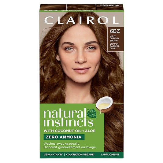 Clairol Natural Instincts Demi-Permanent Hair Dye, 6BZ Light Caramel Brown Hair Color, Pack of 1-VivaGrace Women