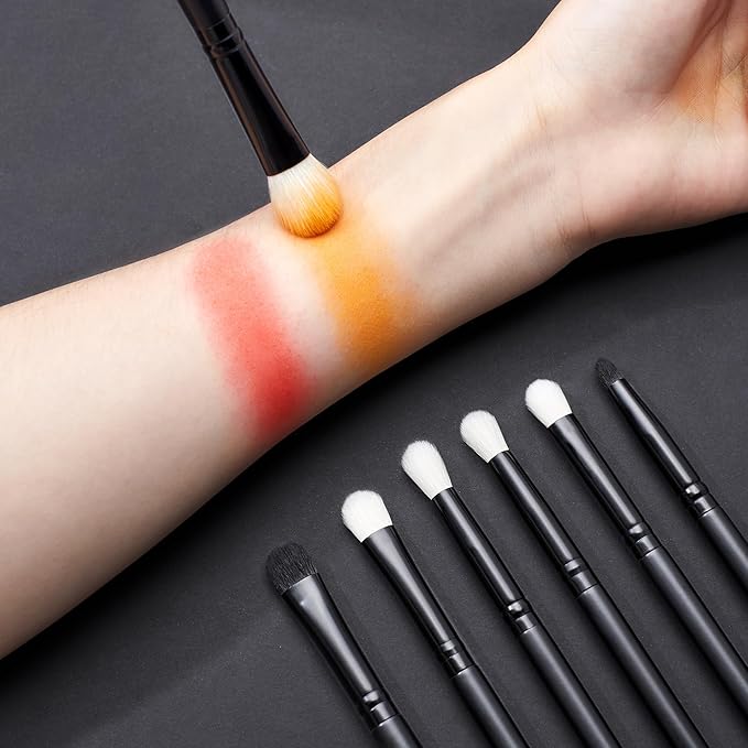 Jessup Eyeshadow Brush Set 12pcs Black Eye Makeup Brushes Set Professional with Natural Synthetic Hair for Eyebrow Eyelash Eyeliner Spoolie Blending, T322-VivaGrace Women